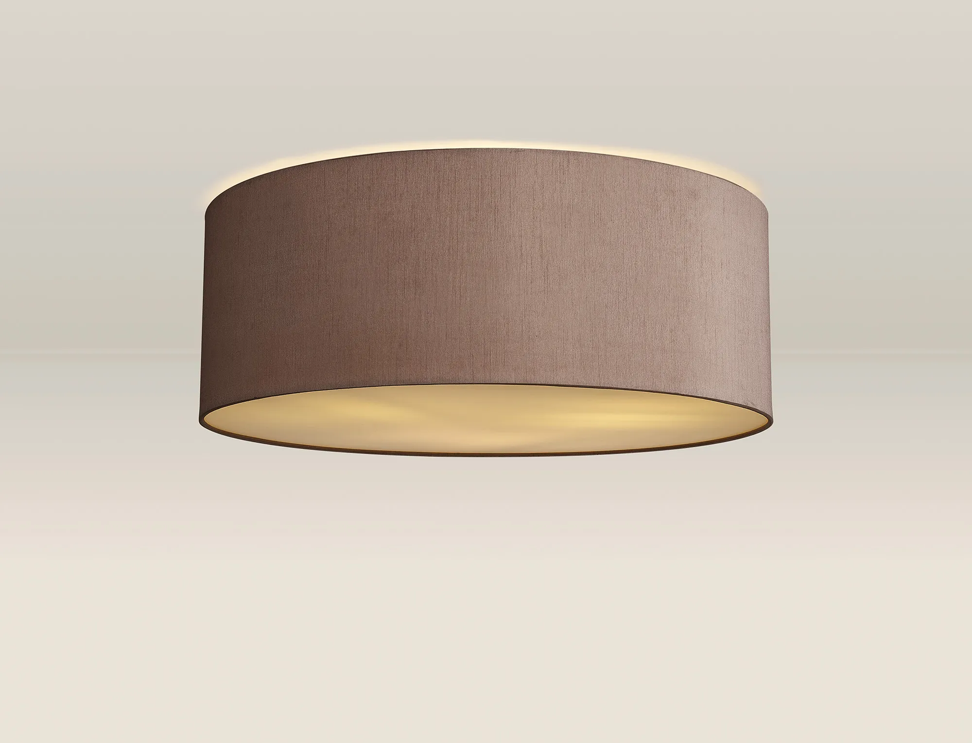 Baymont 60cm Flush 3 Light Taupe/Halo Gold, Frosted Diffuser DK0620  Deco Baymont WH TA